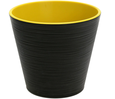 Горшок Конус черный, d22,5, h21,5см, 6л с вкл. К23-75 в интернет гипермаркете «Планета Лета». Фото
