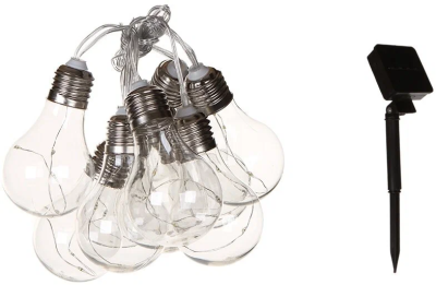 Садовая гирлянда на солнечной батарее «Лампочки». 40 светодиодов. Разноцветный свет. 1*АA Ni-Mh акку в интернет гипермаркете «Планета Лета». Фото