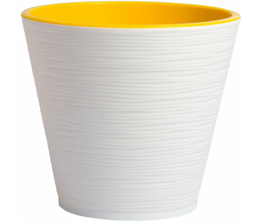 Горшок Конус белый, d14,5, h13,5см, 1,3л  с вкл. К15-10 в интернет гипермаркете «Планета Лета». Фото
