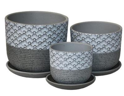 Горшок керам. ХОККАЙДО серый бук d15см, 1,3л в интернет гипермаркете «Планета Лета». Фото