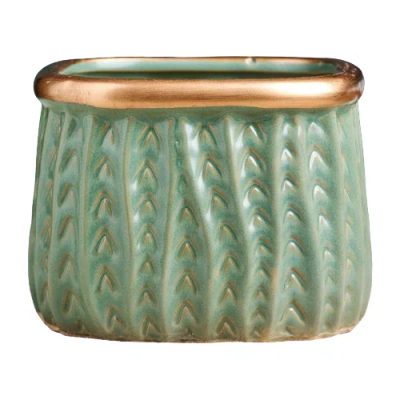 Горшок Элегия зеленый 12х10х9см 0,6л 7876454 в интернет гипермаркете «Планета Лета». Фото