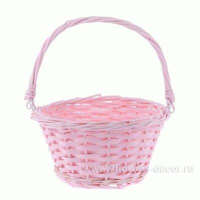 Корзина плетеная ива №2 светло-розовый  в интернет гипермаркете «Планета Лета». Фото Корзина плетеная ива №2 светло-розовый в интернет гипермаркете «Планета Лета». Фото