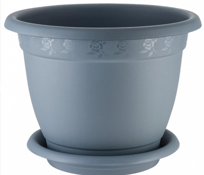 Горшок InGreen Aphrodite D 430 mm, 25,8л с подставкой №8 серый в интернет гипермаркете «Планета Лета». Фото