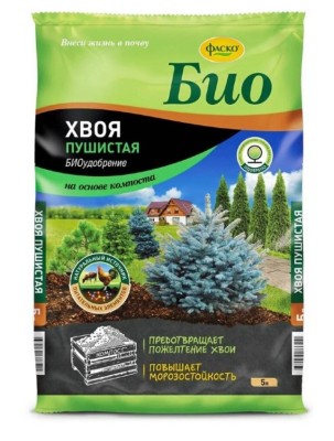 Удобрение сухое Фаско Био на основе компоста Пушистая Хвоя органоминеральное 5л в интернет гипермаркете «Планета Лета». Фото