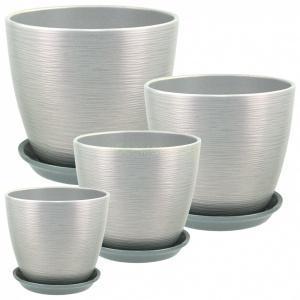 Горшок бутон Перламутр серый (РС56) 18см, 3,8л в интернет гипермаркете «Планета Лета». Фото